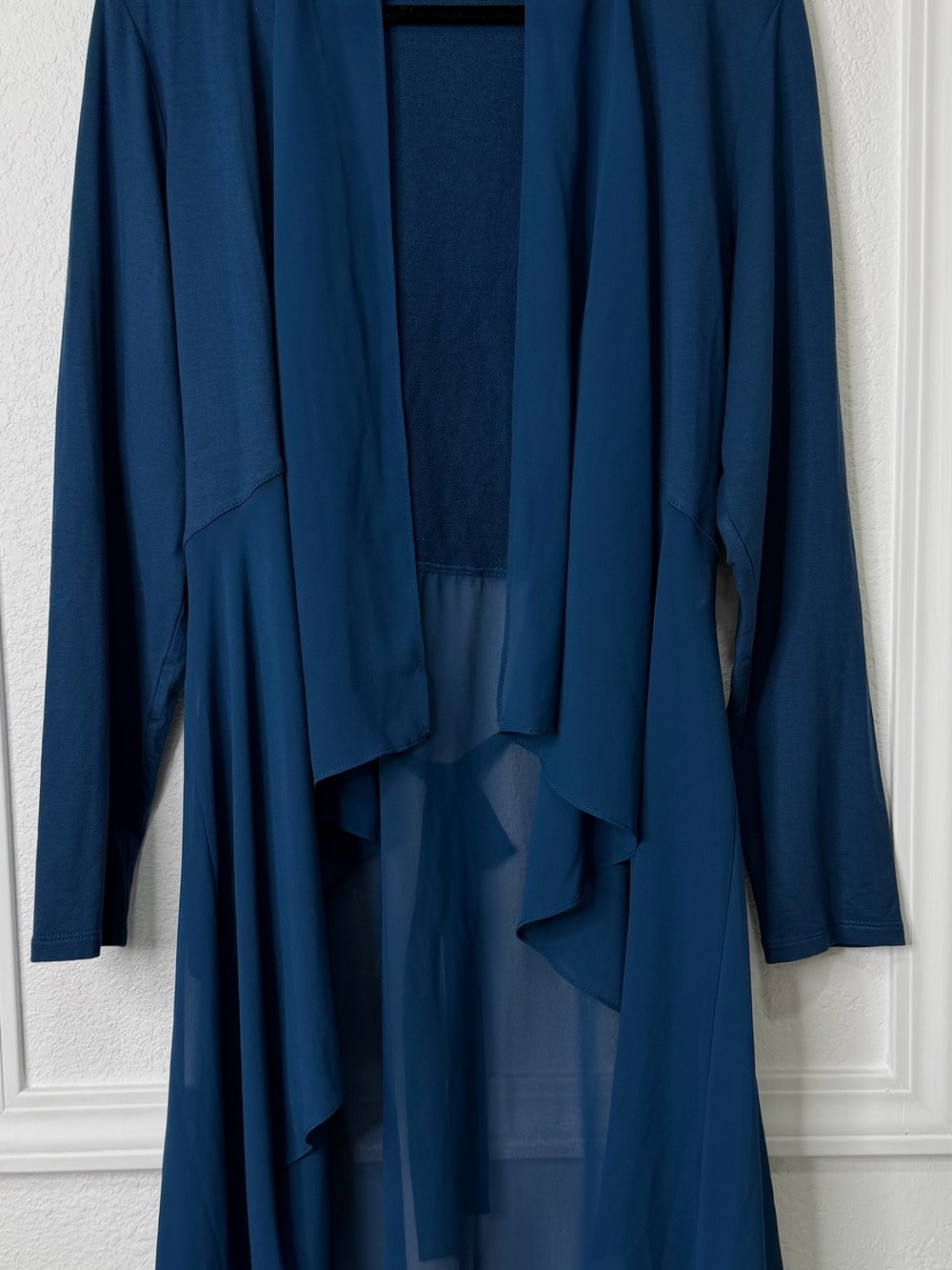 Logo Lounge Women's Navy Long Sleeve Sheer Duster Robe